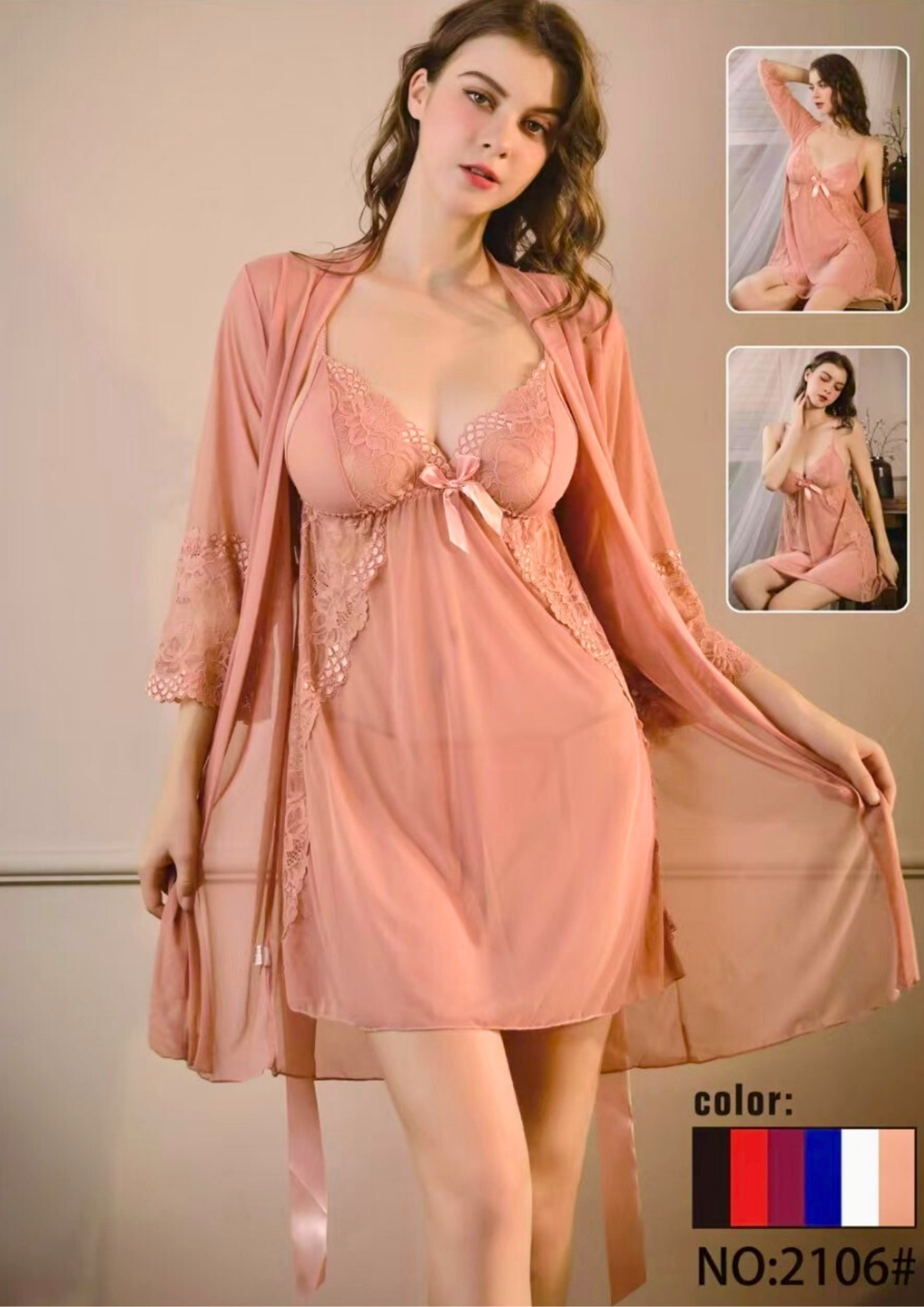 Premium Long Robe Set Nightie