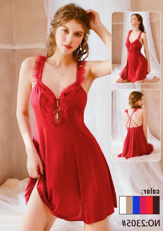 Satin Feather Nightdress