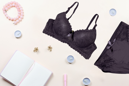 Stylish Comfort Lace Padded Bra Set