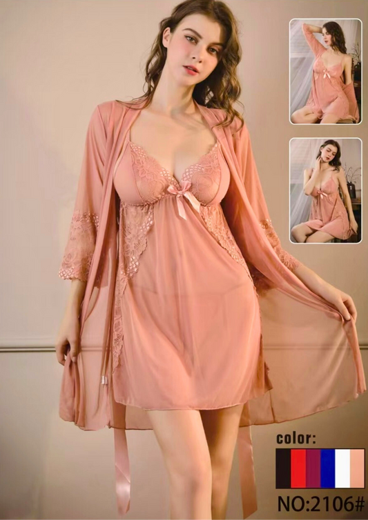 Premium Long Robe Set Nightie